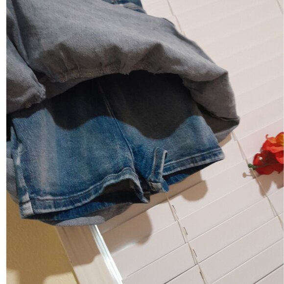 Amanda Uprichard Piper romper denim ruffle back zip size small - Picture 3 of 9